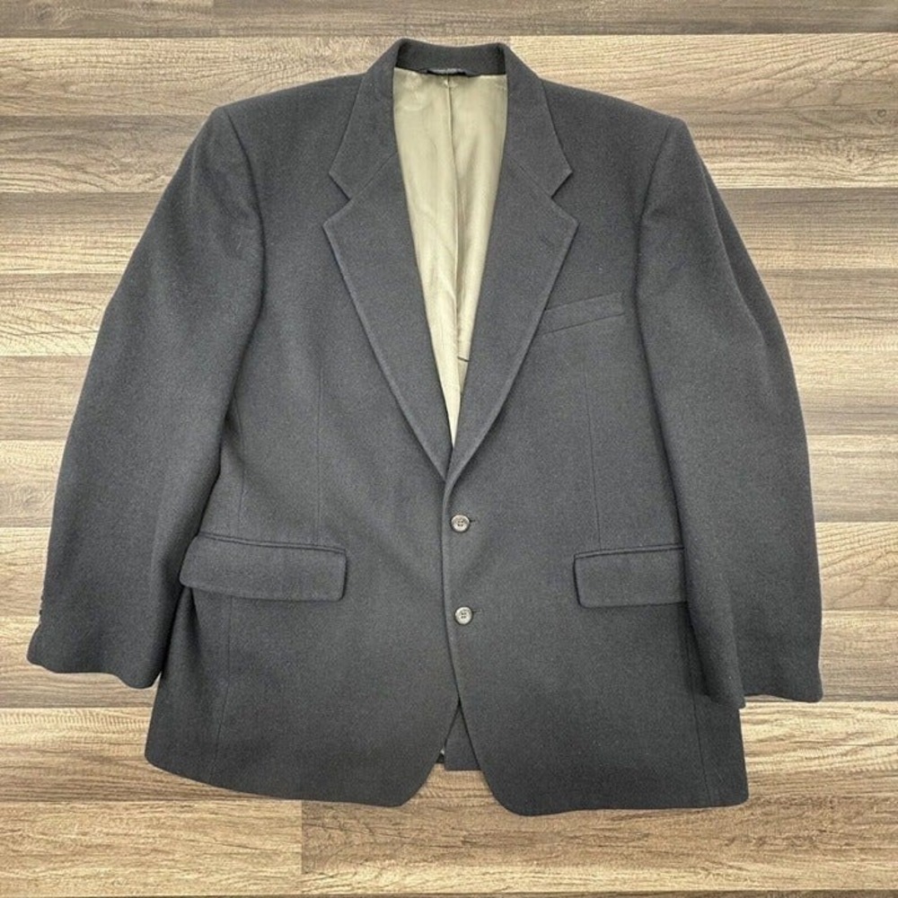 Jos A Bank Mens Sport Coat Blazer Suit Jacket 44R Camel Hair Black 2 Button